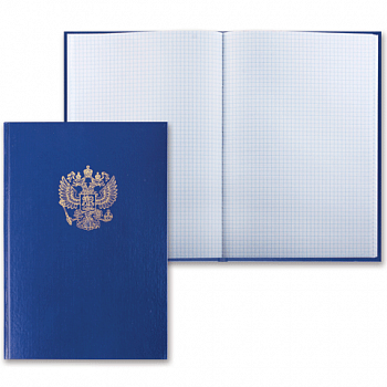 Книга учета Brauberg 96л А4 200*290 мм клетка бумвинил герб фольга блок офсет 130141