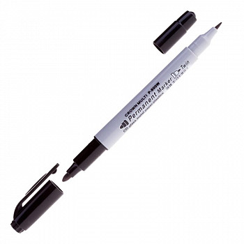 Маркер перманентный двухст. Crown "Multi Marker Twin" черный, 2мм/1мм P-800W