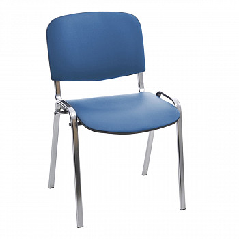 Стул Helmi HL-F01 "Изо", каркас хром, обивка кожзам синий, 359860