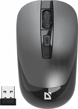 Беспроводная оптическая мышь DEFENDER WAVE MM-995, серый [52993]