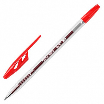 Ручка шариковая BRAUBERG "ULTRA", КРАСНАЯ,1 мм, 143560