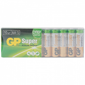 Батарейка GP Super AA (LR06) 15A алкалиновая, SB10 GP 15A-2CRB10