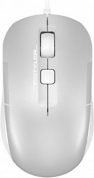 Мышь A4TECH Fstyler FM26S, оптическая, проводная, серебристый/белый [FM26S USB ICY WHITE]