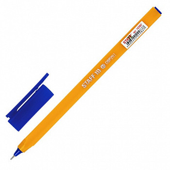 Ручка шариковая масл. STAFF EVERYDAY OBP-291, СИНЯЯ, трехгр., корп. оранж., лин. пис. 0,35мм, 142997