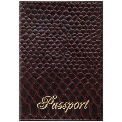 Обложка для паспорта OfficeSpace "Питон" кожа, коричневый 254226