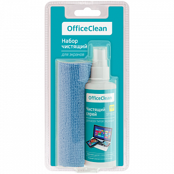 Чистящий спрей OfficeClean для всех типов экр. и монит., в комплекте салф. из микрофибры 307371