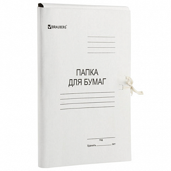 Папка для бумаг с завязками картонная мелов. BRAUBERG, 440 г/м2, до 200 л., 110925