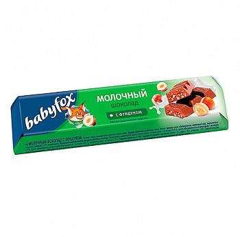 Шоколадный батончик BabyFox с фундуком, 45 г