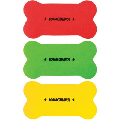 Стиратели магнитные ЮНЛАНДИЯ "Косточка", 55х110 мм, 3 ШТ., ассорти, 237503