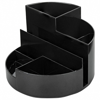 Подставка-органайзер BRAUBERG ROUND, 6 отд., 130х130х90 мм, черная, 238100, ОР05