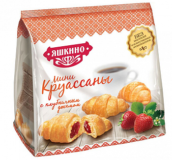 Мини-круассаны "Яшкино" с клубничным джемом 180 г