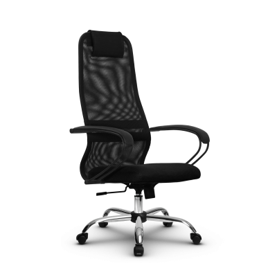 Кресло Метта BP-8, черный, хром (SU-B-8/подл.130/осн.003)