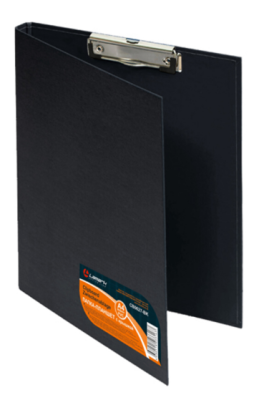 Папка-планшет с верхним зажимом с крышкой А4 PVC, корешок 10 мм, черный CB0627-BK