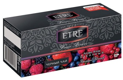 Чай ETRE черный с лесными ягодами, 25 пакетиков, 50 г
