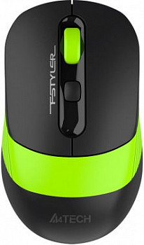 Мышь A4Tech Fstyler FG10CS Air, оптическая, беспроводная, черный/зеленый [FG10CS AIR SPORTS GREEN]