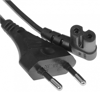Кабель питания Power Cube CEE 7/16 (M) - IEC C7 (Евровилка/Восьмерка), 1.8м, черный, угловой