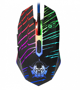 Мышь игровая DEFENDER DARK AGENT GM-590L, оптическая, проводная, черный [52590]
