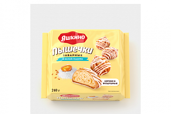 «Яшкино», мини-пышечки заварные в белой глазури, 240 г