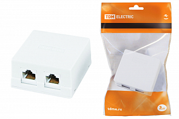 Компьютерная розетка 2*RJ-45 TDM (SQ1809-0004)