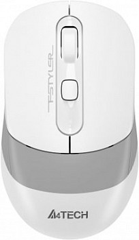 Мышь A4Tech Fstyler FG10CS Air, оптическая, беспроводная, белый/серый [FG10CS AIR GRAYISH WHITE]