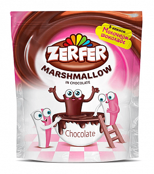 Маршмеллоу Zerfer с клубнично-сливочным вкусом, в шоколаде, 80 г