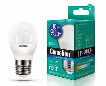 Лампа диодная шар G45 10Вт Е27 6500К 850Лм Camelion 079768