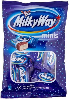 Шоколадные конфеты Milky Way Minis, пакет, 176 г