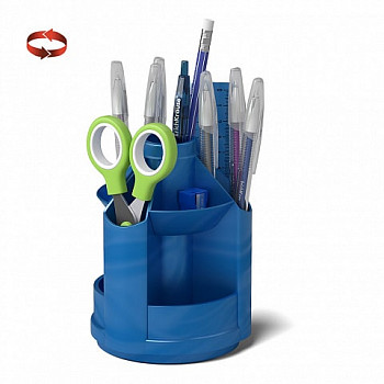 Набор настол. вращающийся пластиковый ErichKrause Mini Desk Ice Metallic, 11 предметов, синий, 55627