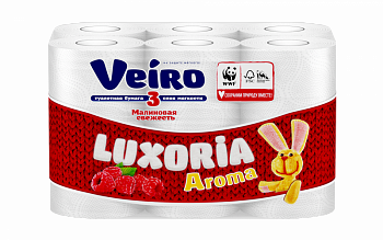 Туалетная бумага VEIRO Luxoria Aroma Малина, 3 слоя, 12 шт 3372