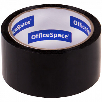Клейкая лента упаковочная OfficeSpace, 48мм*40м, 45мкм, черная, КЛ_18878
