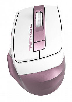 Мышь A4 Fstyler FG35, оптическая, беспроводная, розовый+белый