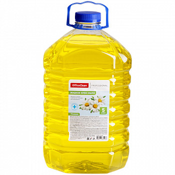 Мыло-крем жидкое OfficeClean Professional "Антибактериальное", с ромашкой, ПЭТ, 5л 319534
