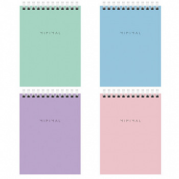 Блокнот МАЛЫЙ ФОРМАТ А6 108х145мм, 40л., гребень, картон, клетка, BRAUBERG "Minimal Pastel", 116429