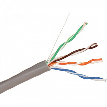 Кабель ExeGate, UTP 4 пары, кат.5e, медь, 24AWG, FLUKE test pass, бухта 305м, серый, PVC [256748]
