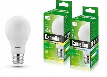 Лампа диодная А60 7Вт Е27 4500К 550Лм Camelion 033478