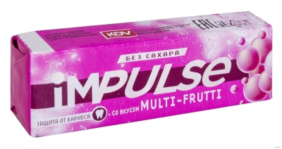 Жевательная резинка «Impulse» Multi-Frutti вкусом фруктов без сахара, 14 г