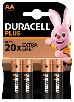 Батарейки Duracell Plus, LR 6, 4xBL
