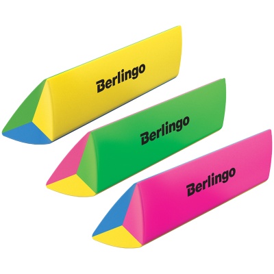 Ластик Berlingo "Supertwist", треугольный, скошенный, термопластичная резина, 80*15*15мм BLc_00470