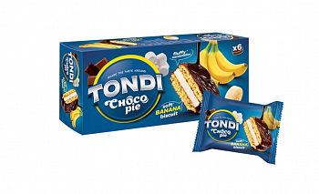 Пирожное «Tondi», choco Pie банановый, 180 г