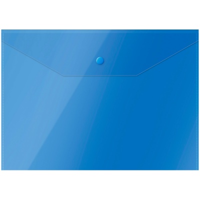 Папка-конверт на кнопке OfficeSpace А4, 120мкм, синяя 281220
