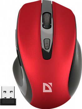 Мышь DEFENDER Prime MB-053 6D, USB, оптическая, беспроводная, красный [52052]
