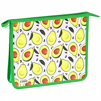 Папка для тетрадей 2 отделения А5 ArtSpace "Avocado", пластик, на молнии ПТ-73-2_42202