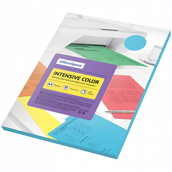 Бумага цветная OfficeSpace "Intensive Color", A4, 80 г/м², 100л., (голубой) IC_38226
