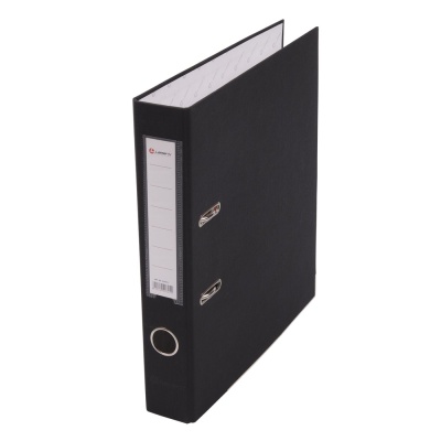 Папка-регистратор Lamark 50 мм черная метал. окантовка/карман, собранная AF0601-BK1