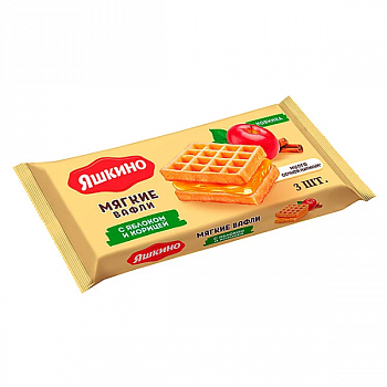 Вафли мягкие "Яшкино" с яблоком и корицей, 120 г
