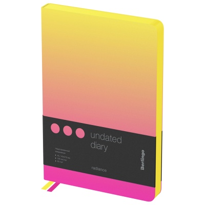Ежедневник недатир. A5, 136 л, кожзам, Berlingo "Radiance", желтый/розовый градиент UD0_93501