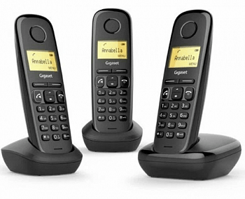 Радиотелефон Gigaset A270 TRIO, 3 трубки в комплекте, черный