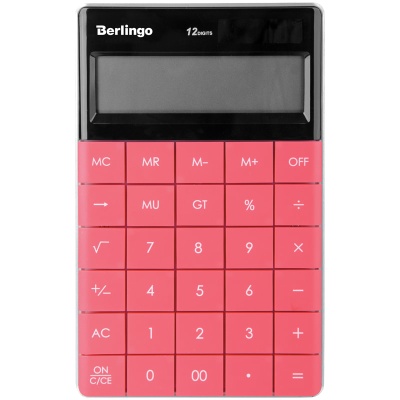 Калькулятор настольный Berlingo "Power TX", 12 разр., дв. пит., 165*105*13мм, темно-розовый CIP_100